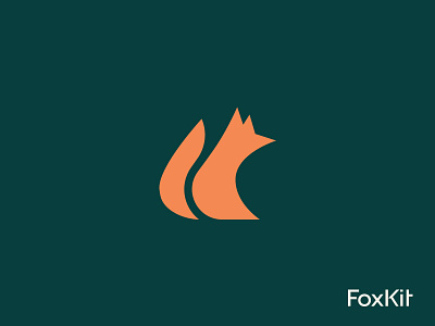 FoxKit Logo animal branding design fox fun geometric logo symbol