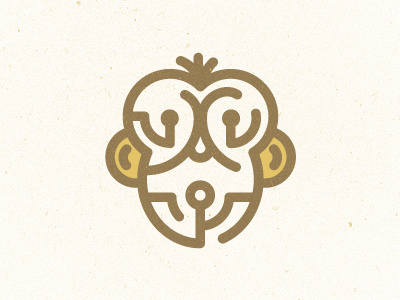 Moncai Logo Design brown head logo monkey
