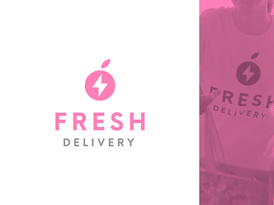 Fresh Delivery apple brand delivery fast fresh fruit grocery logo logodesign orange pink