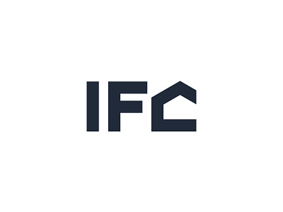 IFC Roofing bold geometry home house logo logotype roofing wordmark
