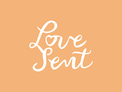 LoveSent Logotype custom heart love type typography