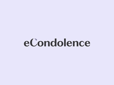 eCondolence Logotype condolence logo logotype sad sans serif tear type wordmark