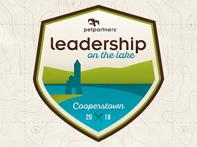 Leadership on the Lake Logo badge conference cooperstown lake leadership logo logo design map