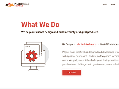 Pilgrim Road Creative Website ui webdesign website