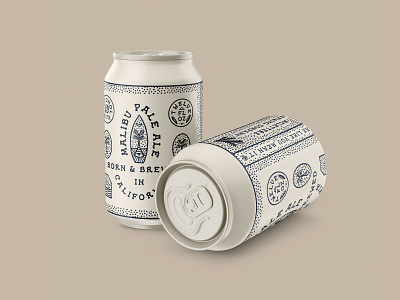 Malibu Pale Ale beer beverage can chill design drink hand-drawn hip label natural nature organic simple type vintage