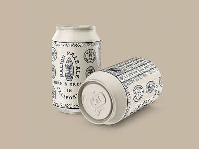 Malibu Pale Ale beer beverage can chill design drink hand drawn hip label natural nature organic simple type vintage