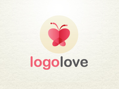 Logo love butterfly logo love pink shop store