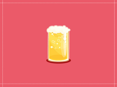 Glass of beer beer drink icon illustration illustrator red yellow