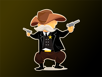 "Move out boys, let the man do the work" cowboy gun man sherif western