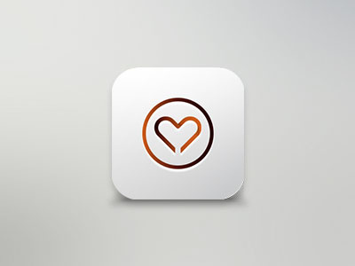 i <M> this app brown grey heart icon ios m