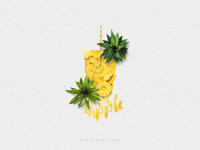 Pineapple in a cup juice pineapple yellow