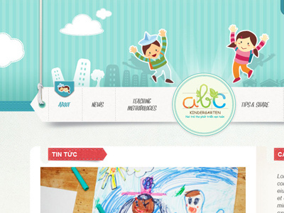 ABC Kindergarten blue children cute kid school website