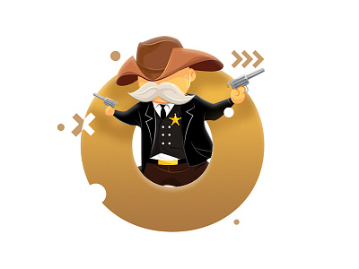 Sheriff character cowboy game icon illustration kid western