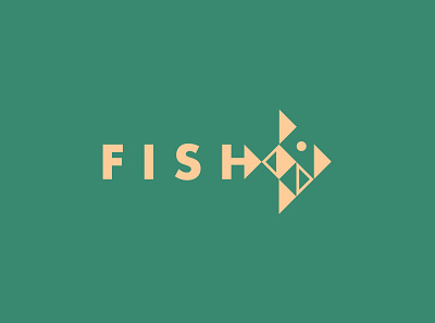 Moving Fish fish forward green icon illustration logo moving retro vintage yellow