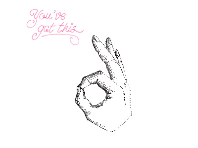 You Ve Got This blackandwhite dot dotwork drawing hand handdrawn illustration ok pointillism