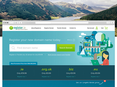 Register.ie domain header ireland registrar search
