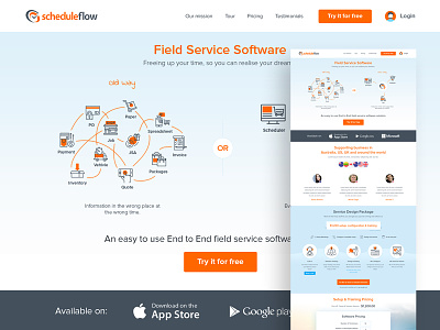 Scheduleflow home page concept field flow schedule software