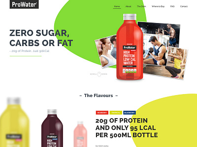 ProWater designed for a contest contest drink pro protein ui water website