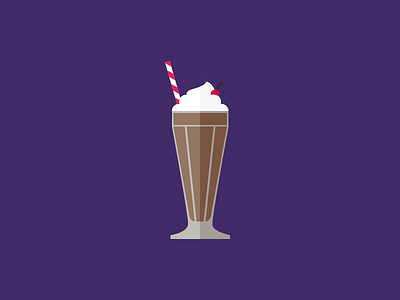 Late Night Craving dessert flat illustration milkshake vector
