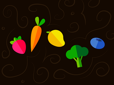Fruits 'n' Veggies fruits icons illustration vegetables