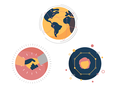Web Illustrations connect earth globe handshake immigration migration network world