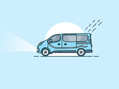 Van animation annimation app car design dribble icon illustration van vector web