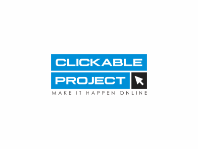 Clickable Project design dribbble logo vector