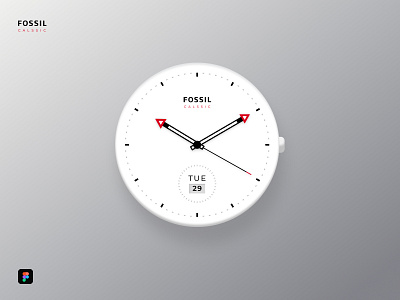 Fossil Classic Watch Face 3d daily ui design figma figma 3d figmadesign icon illustration shading ui ui ux ui 100day ui design watch watches watchface