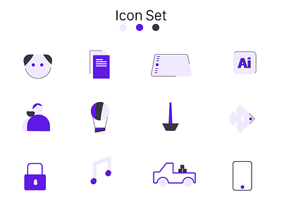 Icons Set branding daily ui design illustration logo ui 100day vector