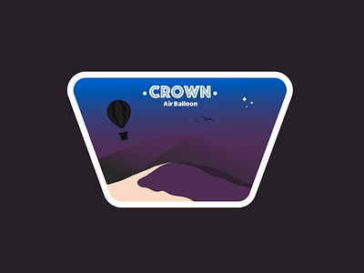 Crown Air Balloon badge design daily logo challenge graphic design illustrates illustration illustrator logo maker poster design
