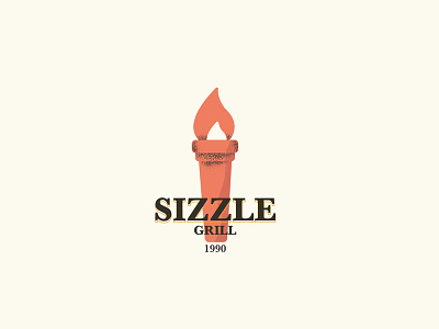 Sizzle Grill 🔥 branding daily logo challenge daily logo design dailylogochallange drawing falme illustration logo typography vector