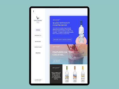 Grey Goose Vodka Ui daily ui design invisionstudio ui ui ux ui 100day ui design ux ux design