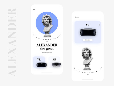 Alexander the great VR Ui adobe xd daily ui design figma figmadesign ui ui ux ui 100day ui design ux ux design