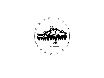 Pete Gone Camping camp camping design logo mountain