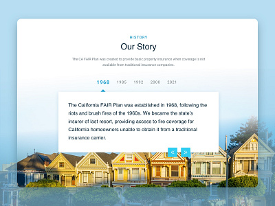 California Fair Plan :: Our Story Timeline about about us california fair plan fire insurance history insurace our story timeline ui ui design web design