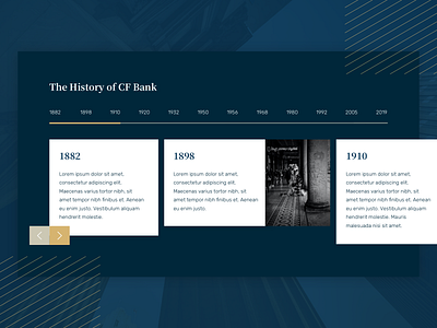 CF Bank :: Timeline about bank financial history luxury slider timeline ui ux web web design website