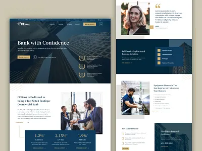 CF Bank :: Homepage bank boutique band cta elegant financial gold hero homepage luxury navy stats testimonial ui ux web website