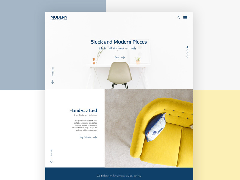 Furniture Store Home Page by Kasia Plucinski on Dribbble