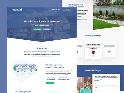 Diamond Property :: Splash Page consulting homes landscape maintenance property splash page ui ux web web design