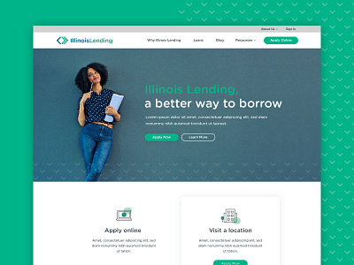 Illinois Lending :: Homepage apply finance homepage lending loans ui ux web web design