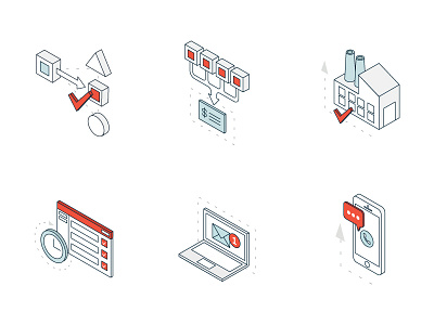 RFQ Edge :: Icon Set digital icon icon set icons illustration isometric process request vector