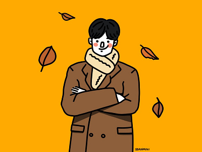 Autumn man autumn boy character design drawing fall illust illustration man vector