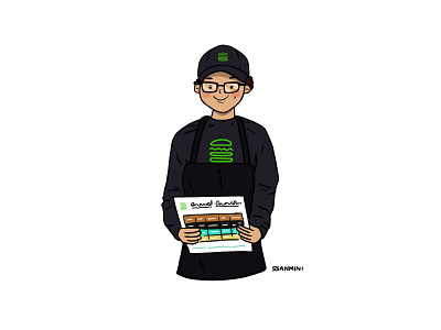 Shakeshack Burger burgur character design drawing food girl illust illustration shakeshack woman