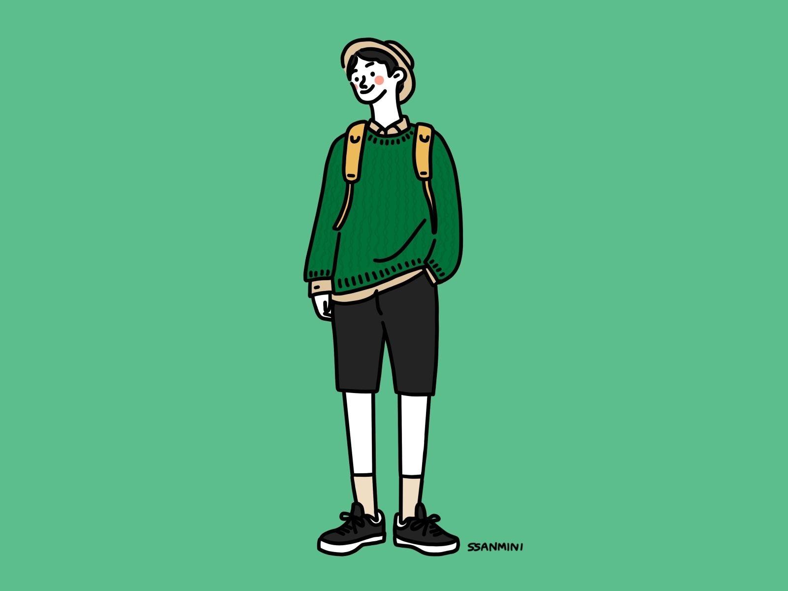 A Green Sweater Boy By Aaron Lee On Dribbble