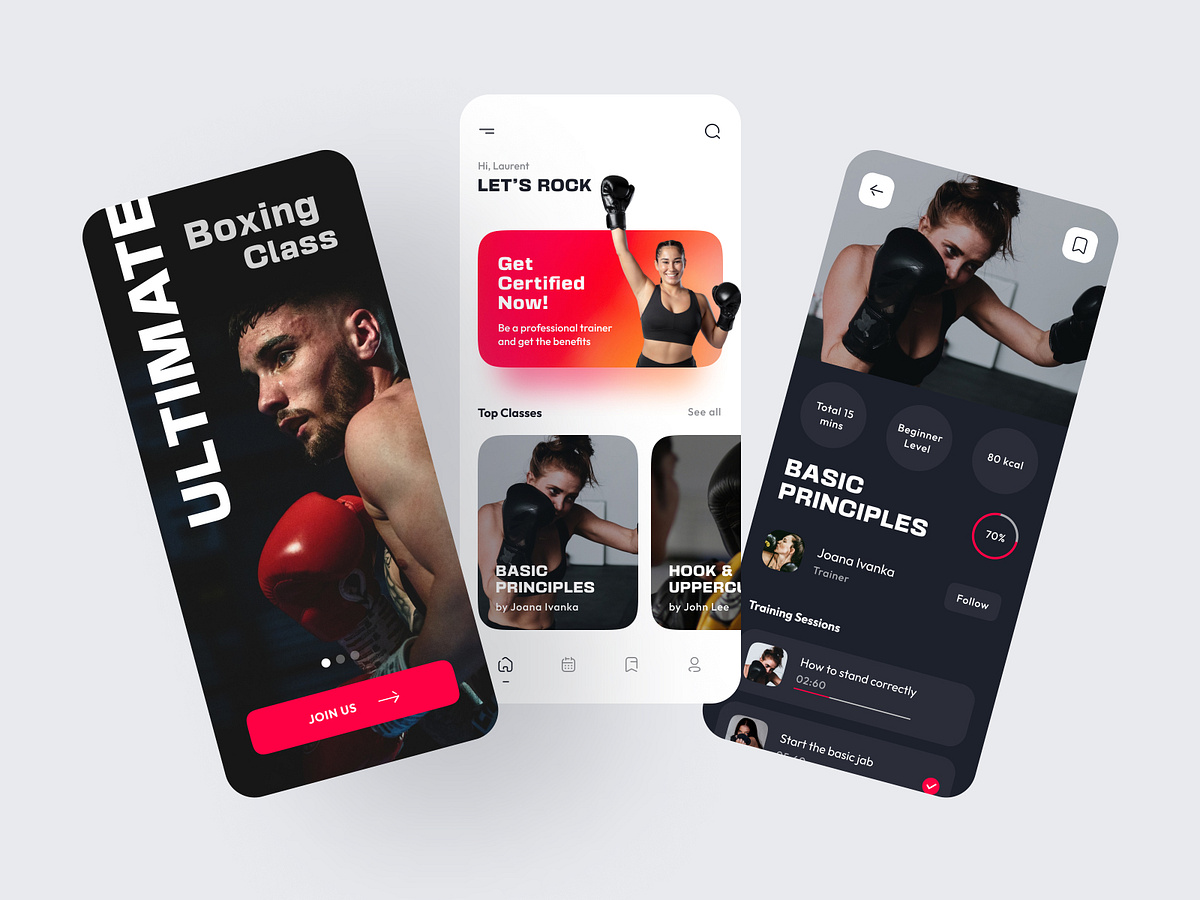 Boxing Class App by Bobby Saputra on Dribbble