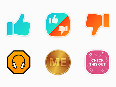 6 new stickers! imessage link badges stickers