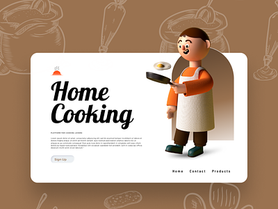 Home Cooking 3d applications branding christeena chumma chumma.design cooking design food graphic design illustration illustrator kichus kichusdesigns uiux web website