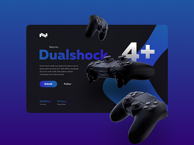 Concept for DualShock joystick landing website