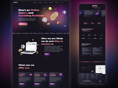 Concept for B2B gambling business website book branding casino design flat illustration logo ui ux vector