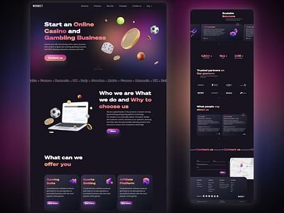 Concept for B2B gambling business website